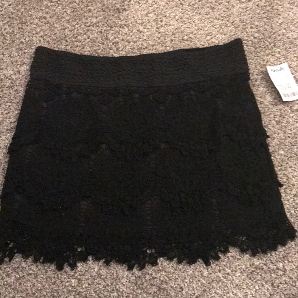 Black mini skirt